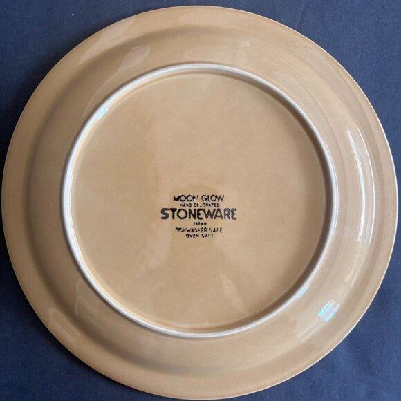 MCM Moonglow Stoneware Dinner Plates (4) Rare Spokes & Dots Pattern Japan - Picture 4 of 5